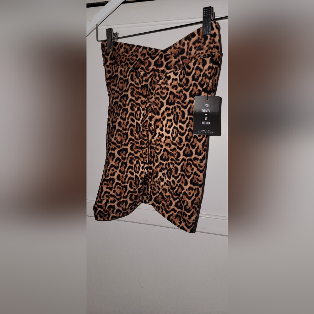 NWT LICI Leopard Print Biker Shorts